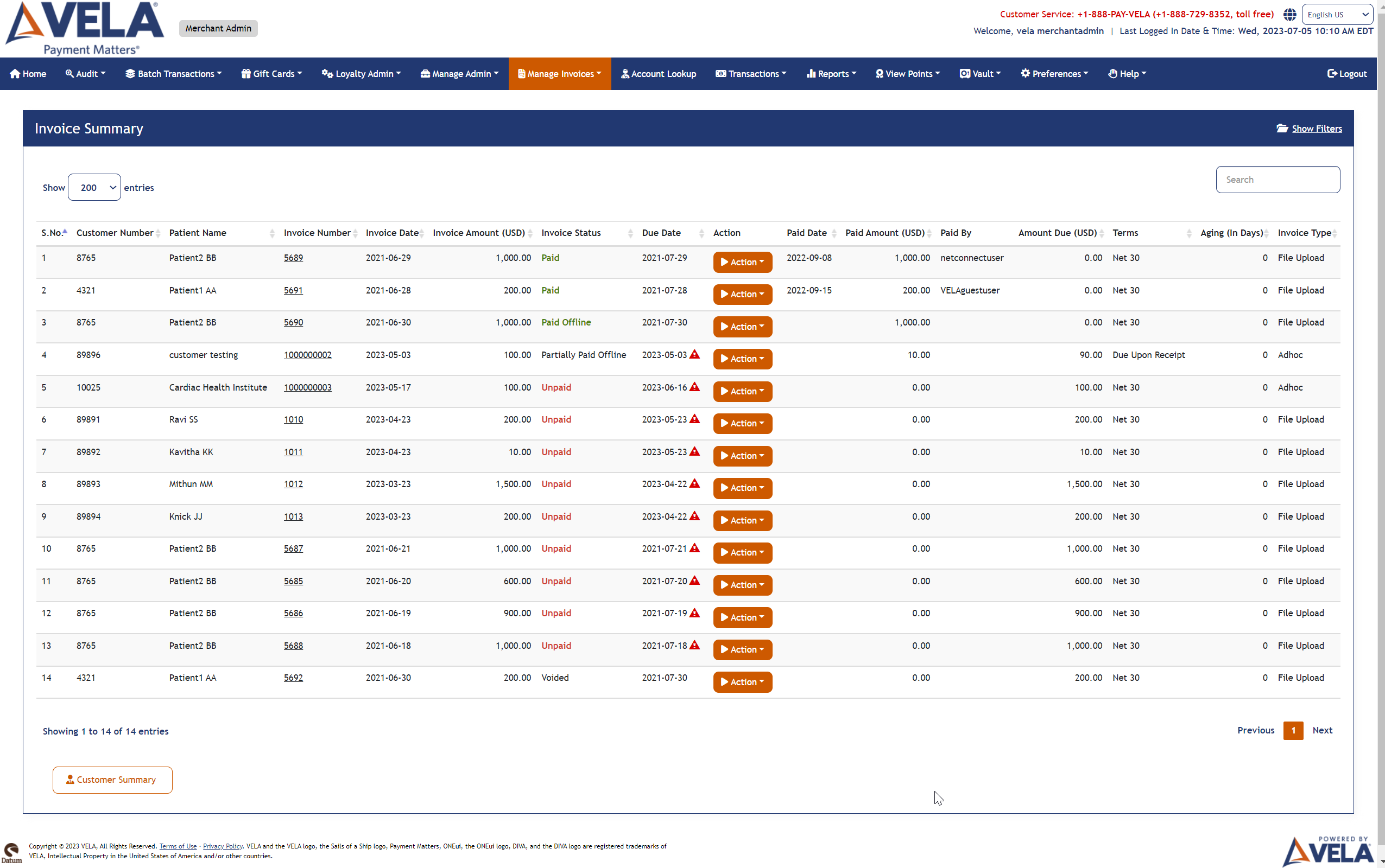 Invoice Summary