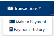 Transactions menu